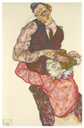 Deux amants Autoportrait avec Wally, 1914-1915