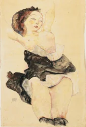 Jeune fille allongée, à demi-nue, 1912