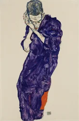 Jeune homme en soutane violette avec les mains jointes, 1914