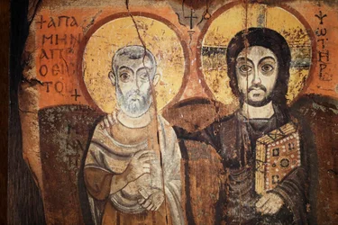 Jésus et Menas dans une icône du sixième siècle
