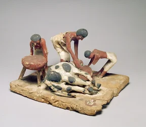 Modèle de bouchers au travail, de la tombe de Khety, Beni Hasan, Moyen Empire, vers 1985-1900 av. J.-C.