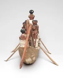 Modèle de bateau à voile de la tombe de Khety (Beni Hasan) Moyen Empire, c.2010 av. J.-C. - 1950 av. J.-C.