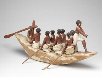 Modèle de bateau à voile de la tombe de Khety (Beni Hasan) Moyen Empire, c.2010 av. J.-C. - 1950 av. J.-C.
