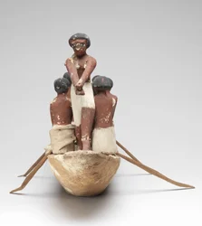 Modèle de bateau à voile de la tombe de Khety (Beni Hasan) Moyen Empire, c.2010 av. J.-C. - 1950 av. J.-C.