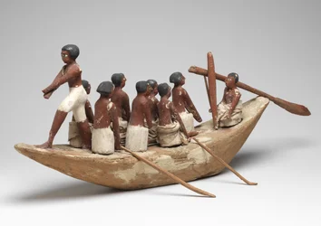 Modèle de bateau à voile de la tombe de Khety (Beni Hasan) Moyen Empire, c.2010 av. J.-C. - 1950 av. J.-C.