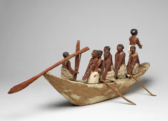 Modèle de bateau à voile de la tombe de Khety (Beni Hasan) Moyen Empire, c.2010 av. J.-C. - 1950 av. J.-C.