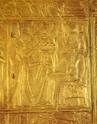 Détail du sanctuaire doré, de la tombe de Toutankhamon, Nouvel Empire