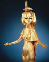 Détail de la déesse Selket provenant du sanctuaire canope, de la tombe de Toutânkhamon, Nouvel Empire