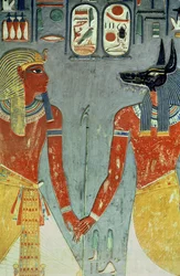 Horemheb et Anubis, de la tombe de Horemheb (c.1323-1295 av. J.-C.) Nouvel Empire