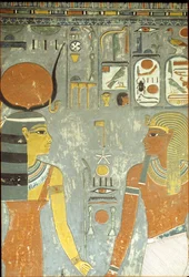 Horemheb et Hathor, provenant de la tombe de Horemheb (vers 1323-1295 av. J.-C.), Nouvel Empire