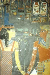 Horemheb et Isis, de la tombe de Horemheb (c.1323-1295 av. J.-C.) Nouvel Empire