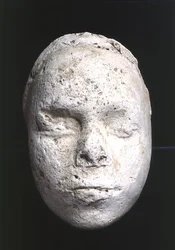 Masque masculin, peut-être une étude de sculpteur, de Tell El-Amarna, c.1353-1295 av. J.-C. (plâtre)