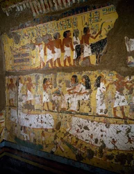 Reconstruction de la chapelle de Maia, Deir el-Medina, argile et stuc peint, civilisation égyptienne, Nouvel Empire, XVIIIe dynastie