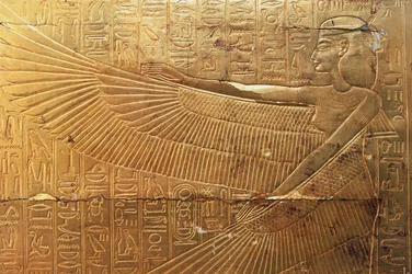 Relief du panneau extérieur arrière de la deuxième chapelle funéraire, Trésors de Toutânkhamon, Égypte, civilisation égyptienne, Nouvel Empire, XVIIIe dynastie
