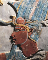 Relief représentant le pharaon Thoutmôsis III. De Deir el Bahari, Égypte, Nouvel Empire, XVIIIe dynastie, civilisation égyptienne