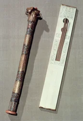 Palette de scribe et étui pour roseaux d