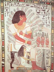 Sennefer assis avec son épouse Meryt, provenant de la tombe de Sennefer, Nouvel Empire