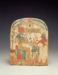 Stèles représentant le défunt devant Horus, de Louxor, Nouvel Empire