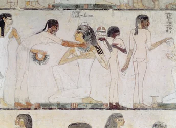 La toilette de femmes nobles, de la tombe de Rekhmire, vizir de Thoutmosis III et d