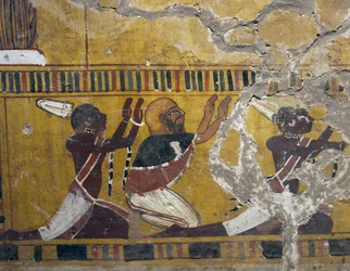 Les peuples soumis, Nubiens, Libyens et Asiatiques, peinture de la tombe d