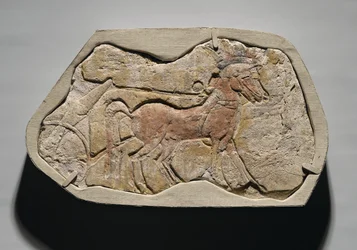 Un attelage de deux chevaux tirant un char, de Tell el-Amarna, Nouvel Empire, c.1353-1336 av. J.-C.