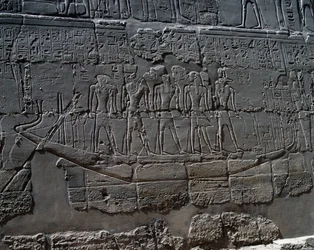 Bateau funéraire, détail des scènes d
