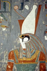 Horus portant la double couronne, Tombeau de Horemheb, vallée des Rois, Louxor, Thèbes antique (photo)