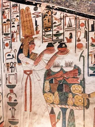 Néfertari faisant une offrande, de la tombe de Néfertari (peinture murale)