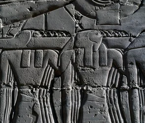 Prêtre portant un masque de faucon, détail d
