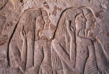 Relief représentant un groupe de femmes, tombe de Leteya, Saqqara, Égypte, civilisation égyptienne, Nouvel Empire, Dynastie XIX