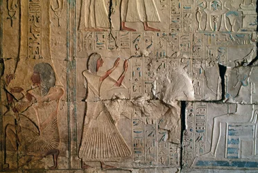 Relief de la tombe de Netcherouymes, haut fonctionnaire de Ramsès II, Saqqarah, civilisation égyptienne, Nouvel Empire, XIXe dynastie