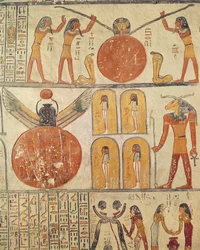 Détail du Livre de la Terre, provenant de la chambre funéraire de la tombe de Ramsès VI (r. 1143-1136 av. J.-C.), Nouvel Empire