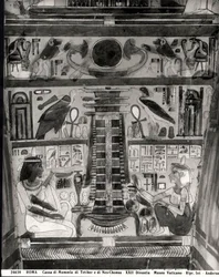 Deux Figures Décédées peintes sur le côté du tonneau des momies de Tet-Hov et Nes-Chonsu (sarcophage)