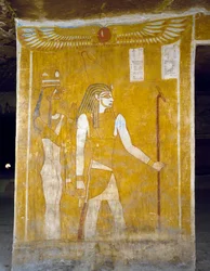 Peintures murales de la Tombe de Pa Nentwy, Oasis de Bahariya, Gizeh, Égypte. Civilisation égyptienne, 26e dynastie, 663-525 av. J.-C.