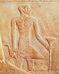 Serviteur et oiseau, relief