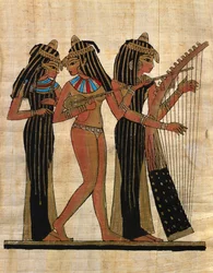 Art égyptien; papyrus égyptien : musiciens; Coll Part