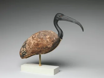 Ibis (bois peint et bronze, yeux en verre)