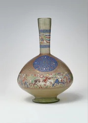 Bouteille émaillée et dorée, c.1270-99 (verre)