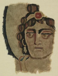 Fragment de tête de femme, copte