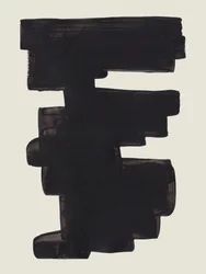 Coulées de pinceau noires abstraites