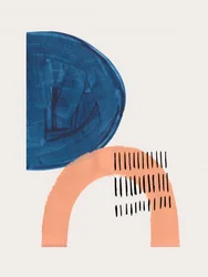 Formes abstraites bleues et orange