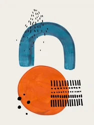 Arche bleue, cercle orange