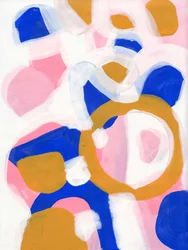 Bleu, rose, or, abstrait