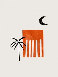 Lune du palmier du désert