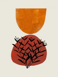 Fleur abstraite aux tons terreux