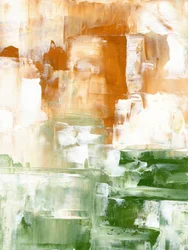 Art abstrait aux tons verts terreux