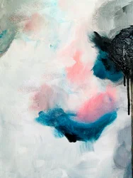 Abstrait rose fluide et bleu sarcelle