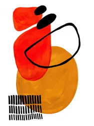 Abstrait moderne rouge-orange