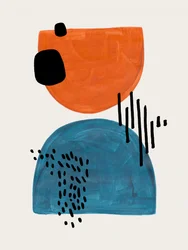 Formes abstraites orange et bleues