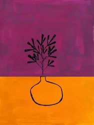 Vase pour plante violet et orange